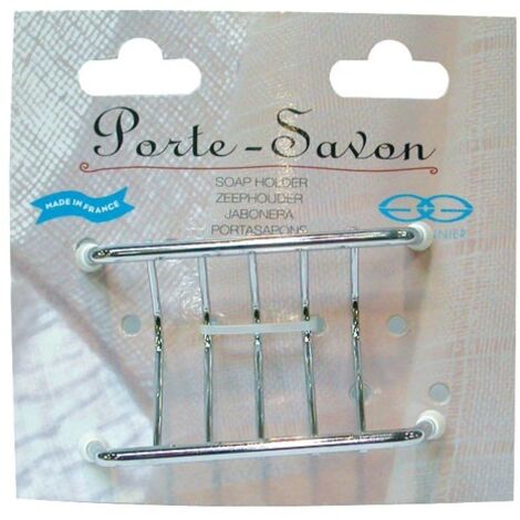 Godonnier – Porte-savon chromé en acier inoxydable – Design moderne – Dimensions 12x8cm – Pour salle de bain et cuisine