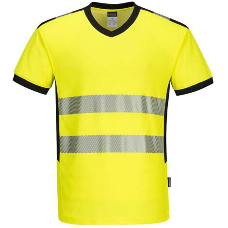 T-shirt Hi-vis Col V Pw3 Visibilité Maximale Et Confort Actif. - Portwest