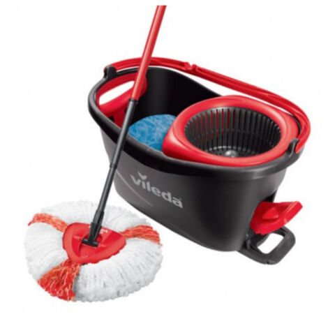 Vileda – Balai à poussière et lave sol 6L avec seau essoreur – Manche télescopique – Recharge microfibre 2-en-1 – Compatible tous sols durs