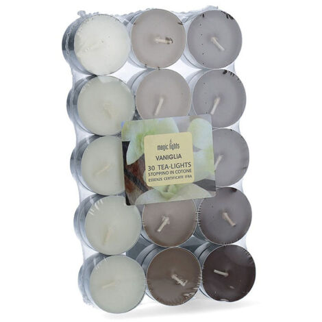 Pack 30 Bougies Parfum Vanille 3,7 cm Magic Lights (1/2)