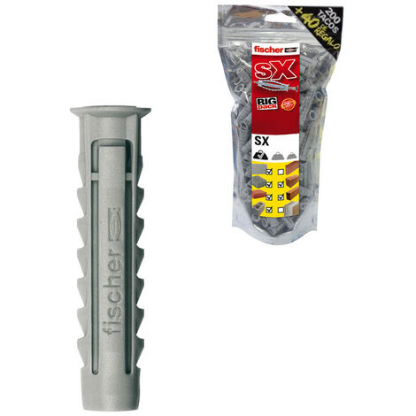 FISCHER SX Plus Tacos - Big Pack Ø6x30mm 200 unités + 40 Gratuites 568725