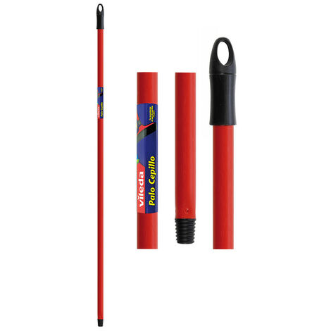 Vileda – Manche pour brosse rugueuse 77631 – Aluminium rouge – Longueur 125 cm – Conception ergonomique pour surfaces rugueuses (1/2)