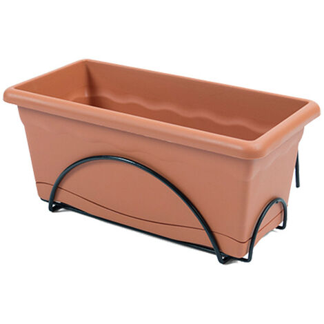 Jardinière Terracota 60cm Jardinière Complète Avec Support Et Réserve D'eau. - Plastiken