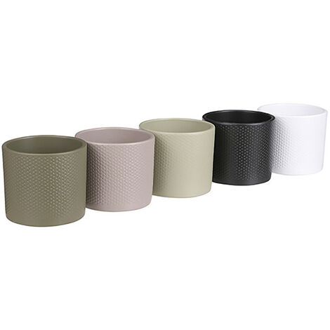 EDM – Cache-pot en céramique couleurs assorties – Ø13,5 cm x 12,5 cm – Décoration intérieure et extérieure – Design moderne et esthétique