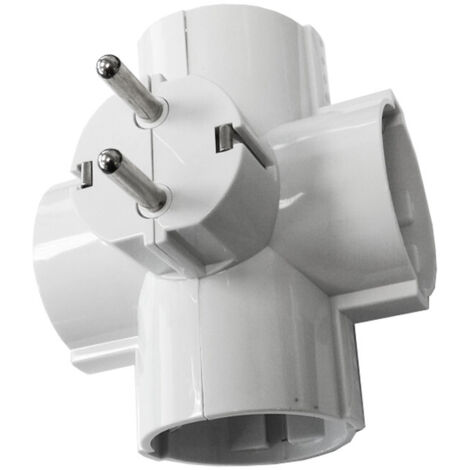 EDM – Multiprise 4 prises T/TL sorties latérales – Capacité 16A 250V – Pieds rétractables 4,8mm – Connectez plusieurs appareils simultanément (1/3)