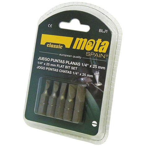 Jeu Embouts De Vissage Plats 1/4'' 5 Unit. X 25mm Blj1 Mota (1/2)