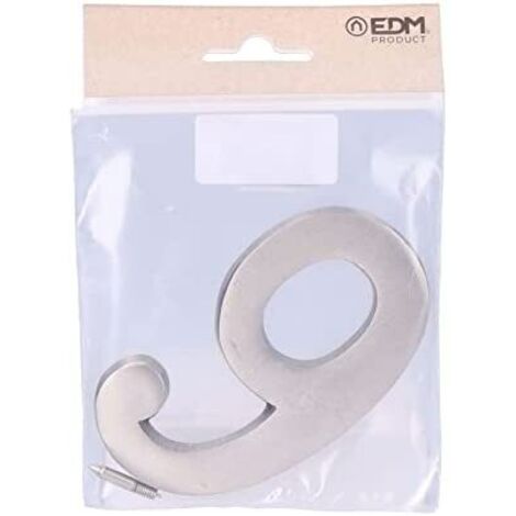 Numéro 9 Nickel Mat 10cm Fixation Invisible EDM