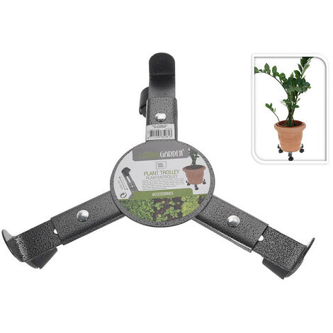 Progarden – Support en métal pour pot de fleurs avec roues – Diamètre ajustable 10 à 38 cm – Charge max 50 kg – Hauteur 7,5 cm
