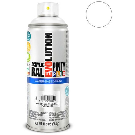 Peinture En Aérosol Pintyplus Evolution Water-Based 520cc Ral 9010 Blanc Pur