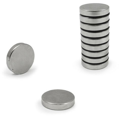 Fermeture magnétique argenté, circulaire, nickel, 10mm - 18mm, lot de  10