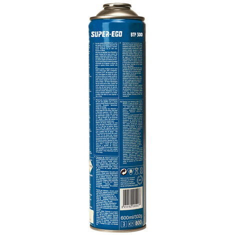 Cartouche multigaz 300 – Mélange 35 % propane et 65 % butane – Température 1.925 °C – Pour chauffage et cuisson – EHS