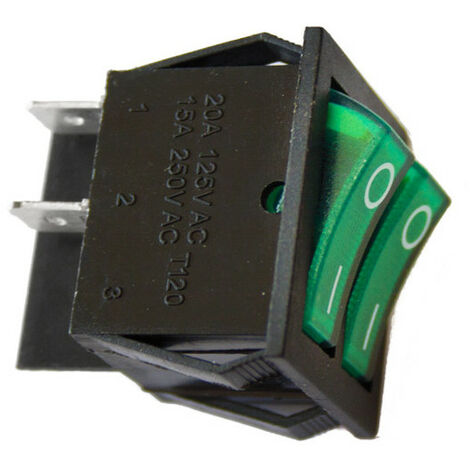 Interrupteur Double 15a 250v Vert (1/3)