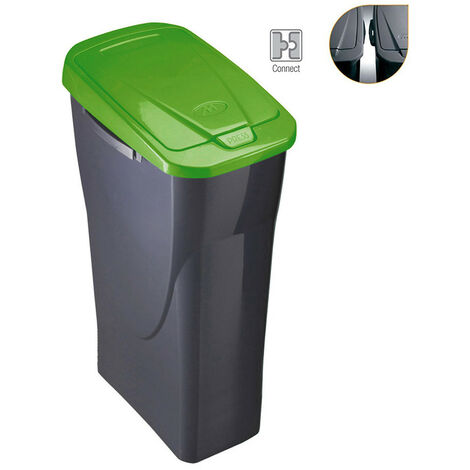 Bac à déchets tri sélectif 25 L – Couvercle manuel – Dimensions 21,5 x 36 x 51 cm – Polypropylène durable – Pour recyclage à domicile – Mondex