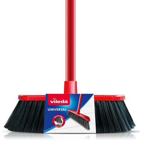 Vileda – Balai à poussière et lave sol – Brosse universelle multi-surfaces – Plastique robuste et poils en nylon – Pour intérieur et extérieur