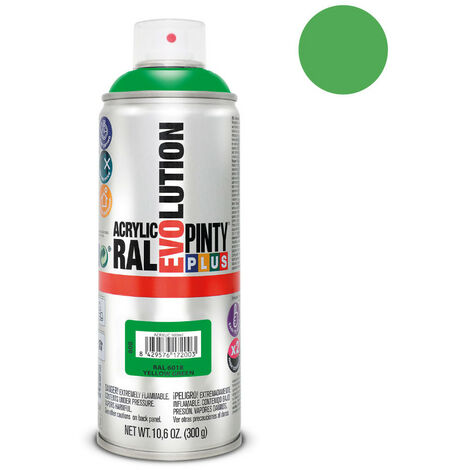Peinture Aérosol Vert Jaune Pintyplus Séchage Rapide, Haute Adhérence Ral 6018 - Pinty Plus (1/5)