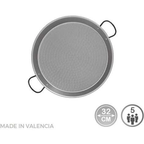 Poêle à paella en acier poli pour plaque à induction et vitrocéramique ø32cm (5 personnes).vaello