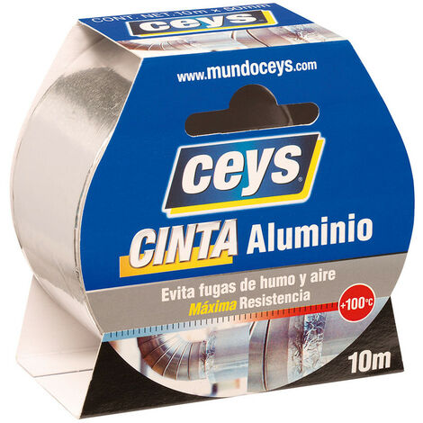 Rouleau de ruban adhésif en aluminium résistant à la chaleur CEYS 10 m x 50 mm 507616 (1/2)