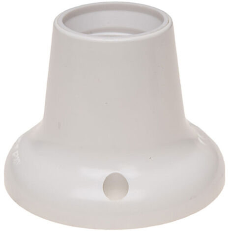 Solera – Douille E27 droite pour ampoule – Matériau plastique blanc – Dimensions 10cm hauteur, 6cm diamètre – 6511
