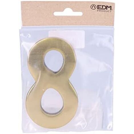 Numéro De Maison 8 En Laiton Puli 10cm Fixation Invisible