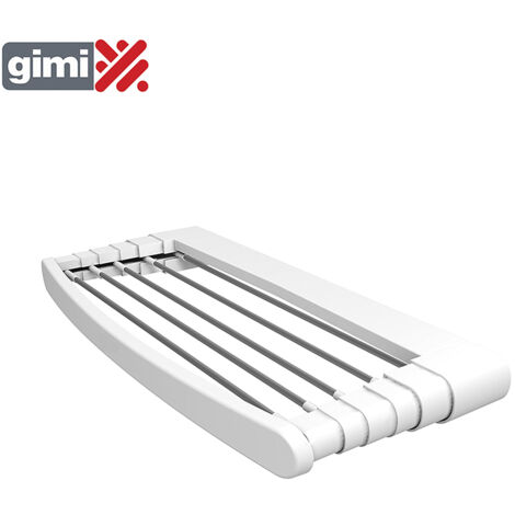 Gimi Telepack 70 Étendoir à Linge Mural à Soufflet Télescopique, Aluminium et Résine, 5 M, Blanc