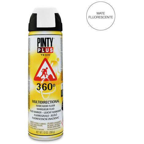 Peinture Aérosol Fluo Blanc Marqueur Fluo 360° Blanc - Pinty Plus (1/3)