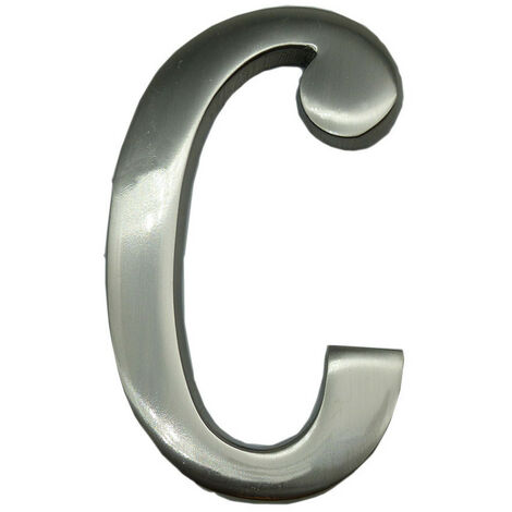 Lettre C Nickel Mat 10cm Design épuré, Fixation Invisible, Finition Nickel Mat. - Edm