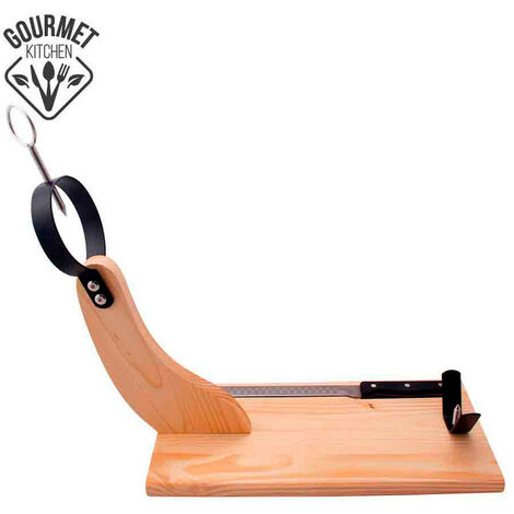 Porte-jambon en bois de pin de qualité supérieure avec couteau inclus Cuisine gastronomique (1/3)