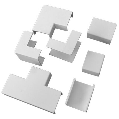 Solera – Kit accessoires pour mini canaux d'installation 10/16mm – 2 équerres plates, 1 coin extérieur, 1 coin intérieur, 1 dérivation en 'T' – Installation esthétique - Kit1016 (1/3)