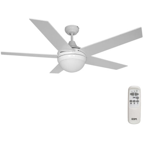 Ventilateur de plafond modèle adriatico white puissance : 60w pales : ø132cm avec télécommande edm. (1/5)