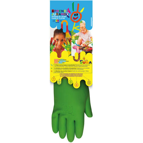 Gants de jardinage enfant nylon/latex robuste vert taille 8 ans juba