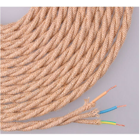Cable De Corde De Jute Tissé Et Tressé 3x0,75mm 25m Euro/m (1/3)