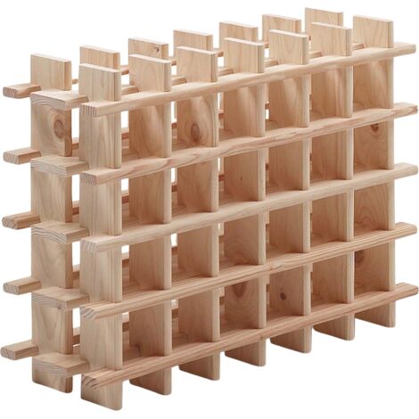 Casier à bouteilles en pin massif brut 24 bouteilles – Bois certifié PEFC – Montage sans outils – Longueur 75 cm, largeur 22 cm, hauteur 54 cm – Astigarraga