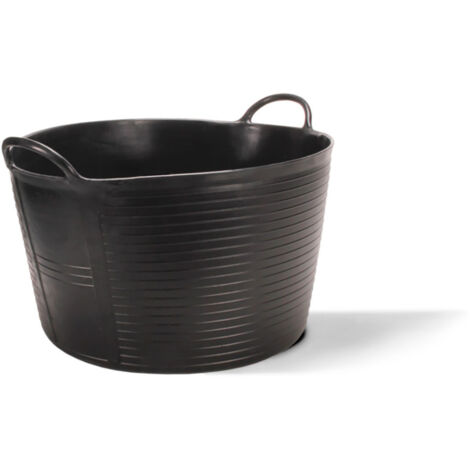 Rubi – Seau en plastique noir 55 litres – Souple et léger – Poignées renforcées pour transport facile – Grande résistance
