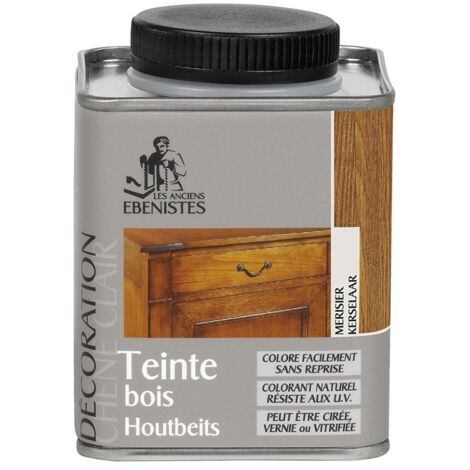 Les Anciens Ebenistes – Teinte bois 225ml merisier – Résistante aux UV – Application facile sur bois brut et décapé – Pour meubles et parquets