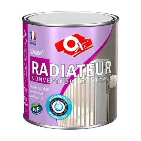 Peinture pour radiateur 0.5 Litre blanc mat – Résistance chaleur jusqu'à 120°C – Anti-tache et anti-rayure – Application directe – OXI (1/6)