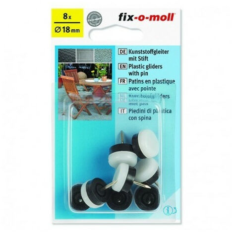 Fix-o-moll Patin Plas.à Clouer8patinsmarrondeo18mm - Fix-o-moll (1/2)