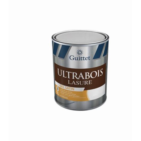Guittet – Lasure gel satinée extérieure incolore 1L – Application facile sans coulures – Protection UV – 57511