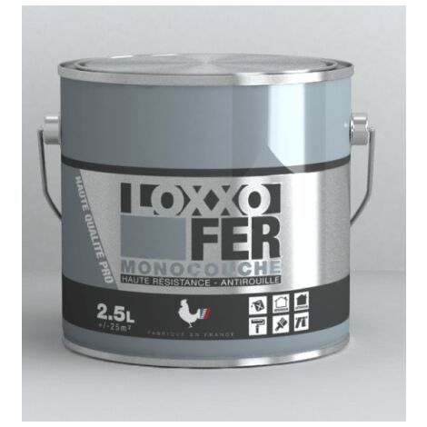 Peinture antirouille pour métal 2,5L – Finition brillante – Protection contre intempéries et UV – Application intérieure et extérieure – Loxxo