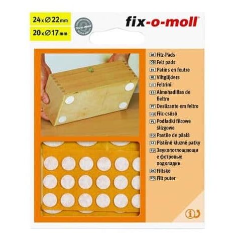 Fix-o-moll Patins Feutre Mince44patinsfeutreadhesifsblancd827mm - Fix-o-moll (1/2)