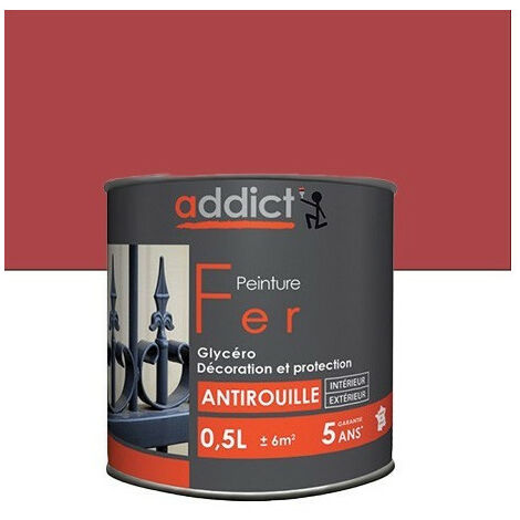 Peinture Fer 0.5 litre rouge vif - ADDICT