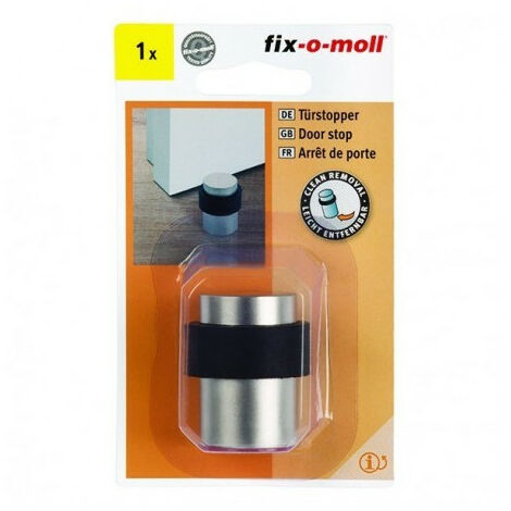 Fix-o-moll Bloq-porte Sup Adhésifo3035mmbloqueportesuperadhesifnickelesatinehauteur44mm - Fix-o-moll (1/2)