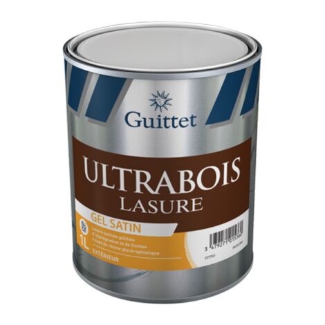 Guittet – Lasure gel satin extérieure 1L – Protection bois longue durée – Anti-UV – Application facile sans coulure – Pour tous types de bois