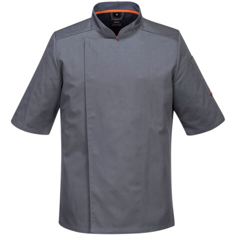 Veste De Cuisinier Maille Pro S/s Couleur : Gris Ardoise Taille L - Portwest