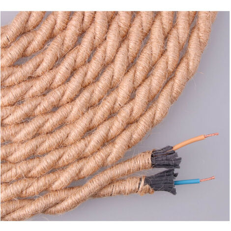 Câble Jute Tressé 2x0.75mm Esthétique Vintage, Sécurité électrique - Edm (1/3)