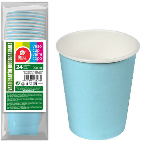 Pack De 24 Verres En Carton Bleu Baby 200cc Best Products Green (1/3)