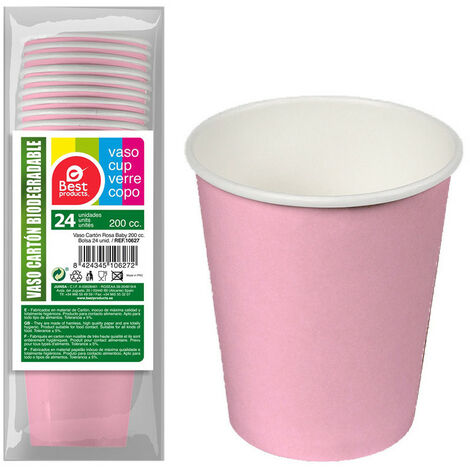 Pack De 24 Verres En Carton Rose Baby 200cc Best Products Green (1/3)