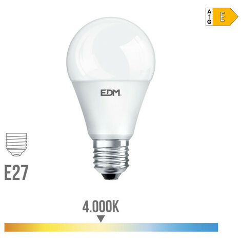 Ampoule Led Standard E27 17w 1800m 4000k Lumière Du Jour ø6,5x12,5cm Edm (1/3)