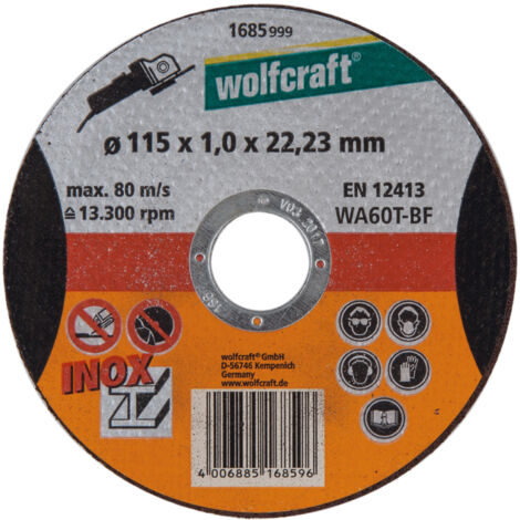 Disque De Coupe De Precision Pour Acier Inoxydable ø115x1,0x22,23mm.1685999 Wolfcraft (1/3)