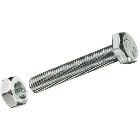 Boîte de 25 unités de vis métrique à tête hexagonale et écrou en zinc M 6x50mm Fadix (1/3)