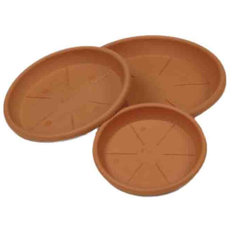 Plaque d'injection en terracotta Ø34cm – Support pour pot de fleurs – Idéale pour recueillir l'excès d'eau – Décoration intérieure/extérieure – Plastiken (1/3)